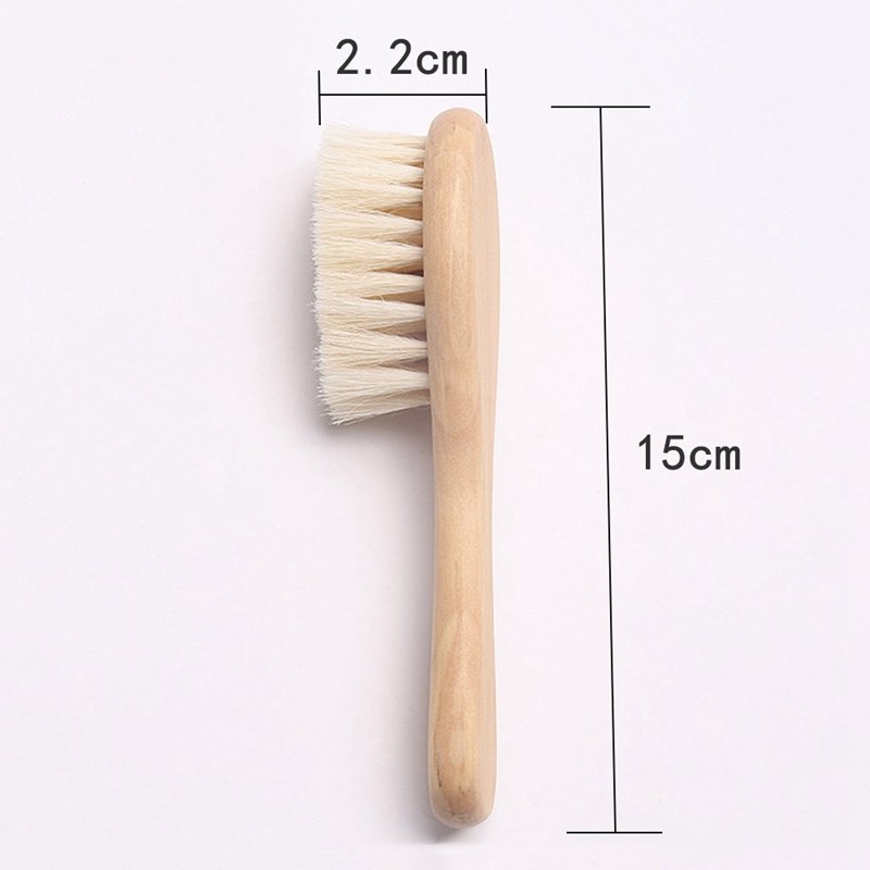 Brosse pour bébé en bois naturel et poils de laine pure - LylyShop