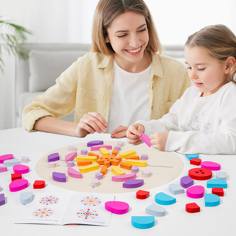 Blocs Créatifs en Bois - Aides Pédagogiques Montessori pour l’Éducation des Enfants - LylyShop