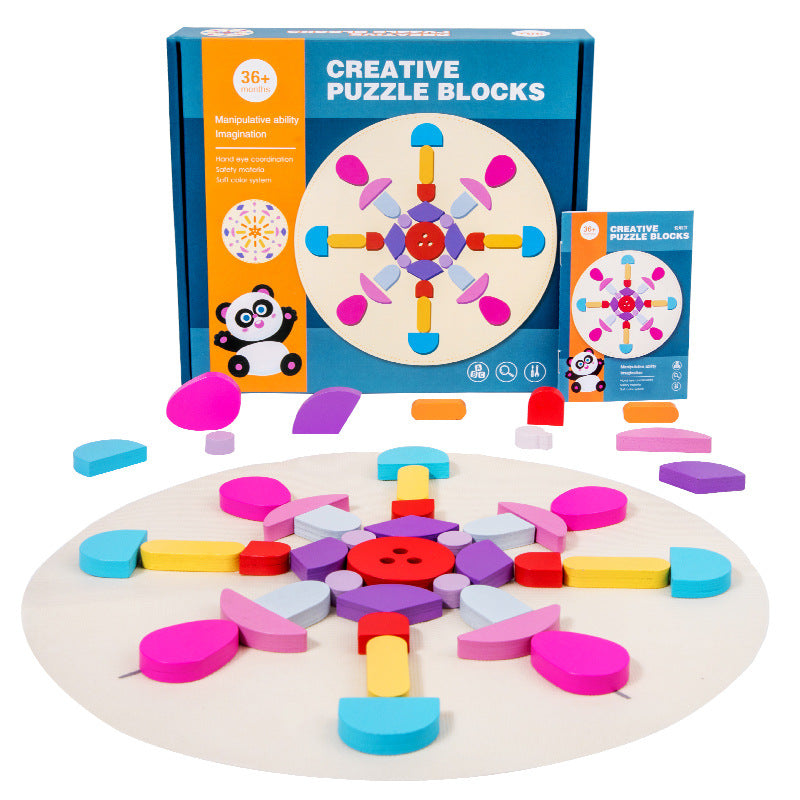 Blocs Créatifs en Bois - Aides Pédagogiques Montessori pour l’Éducation des Enfants - LylyShop
