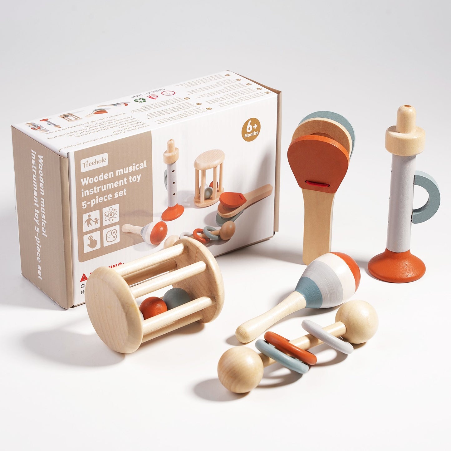 Jouets Montessori Instruments de Musique en bois pour Bébé 5 Pièces - LylyShop