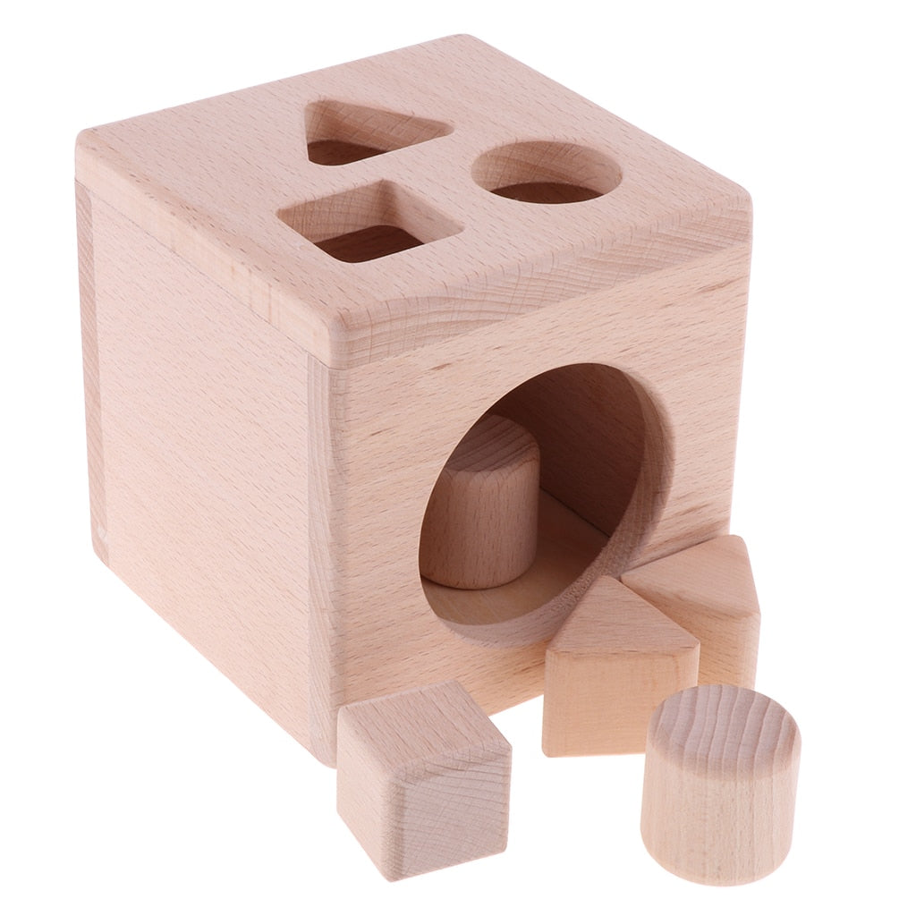 Cube de Tri en Bois pour Enfants – Jouet Éducatif Montessori, Jeu d'Empilage et de Correspondance des Formes - LylyShop