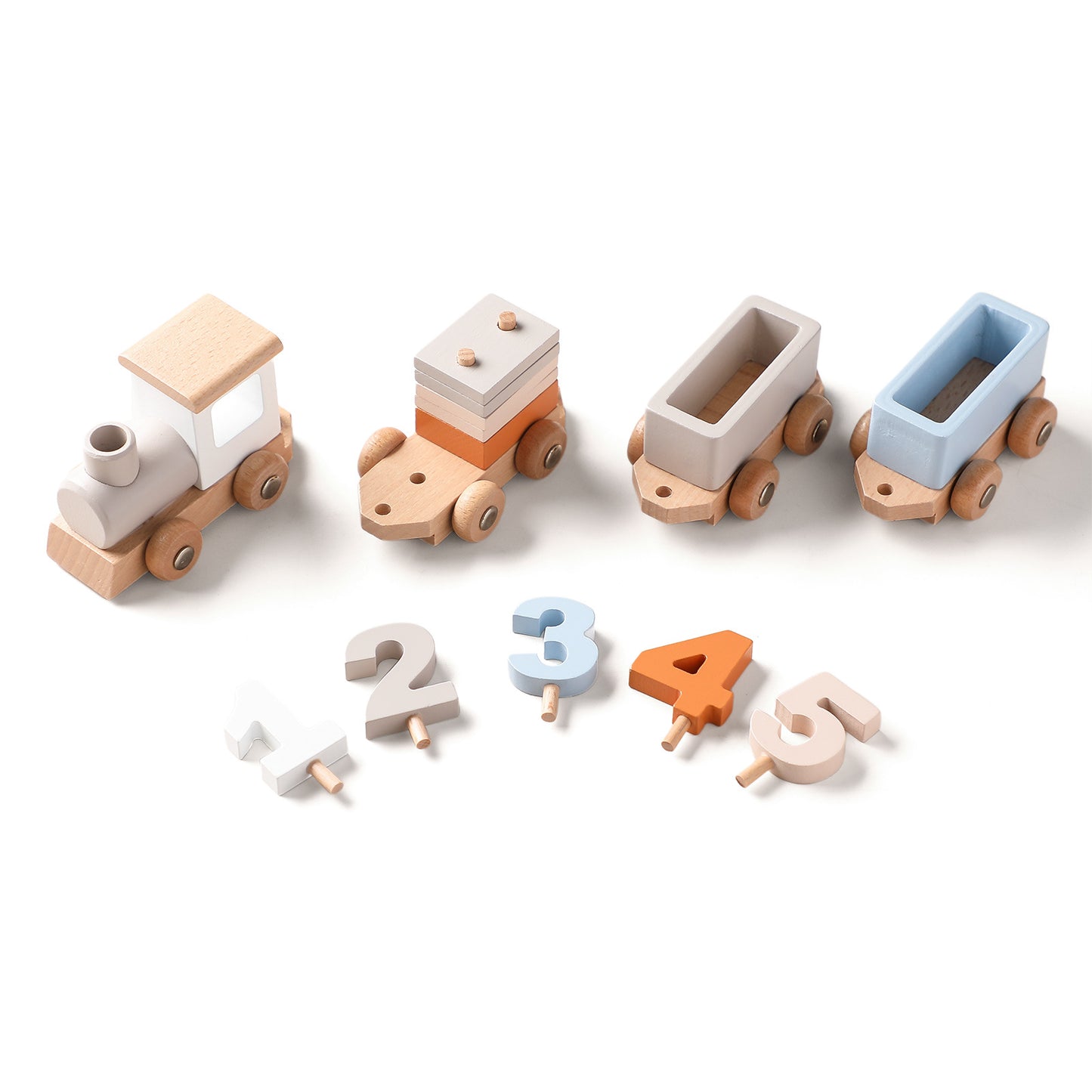 Train Montessori avec Chariot en Bois pour Bébé - LylyShop