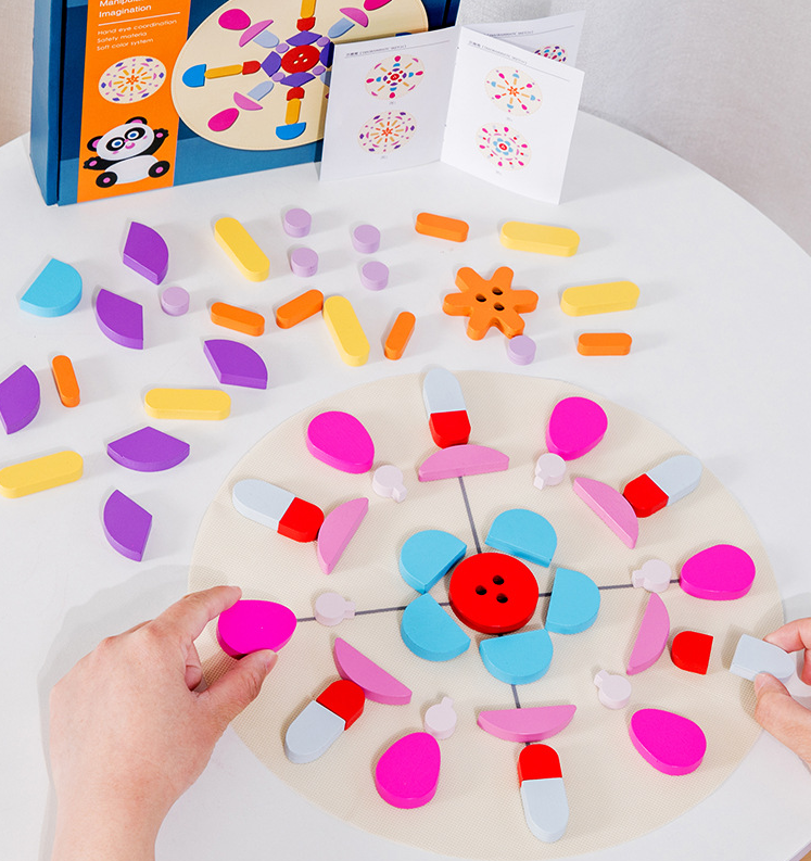 Blocs Créatifs en Bois - Aides Pédagogiques Montessori pour l’Éducation des Enfants - LylyShop