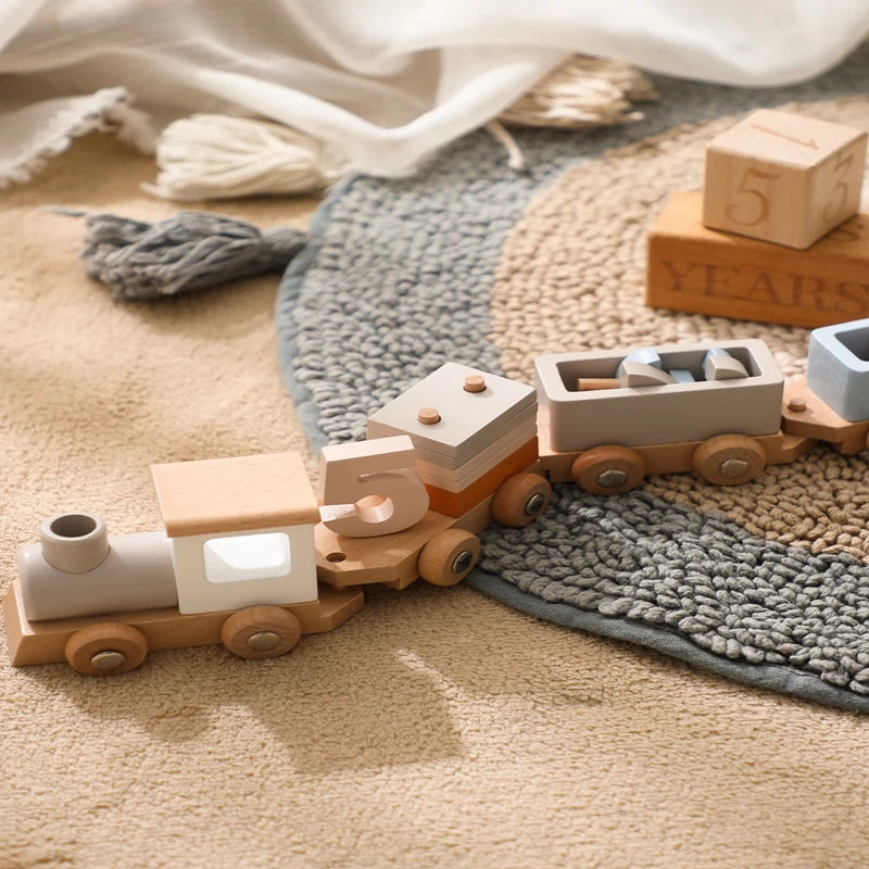 Train Montessori avec Chariot en Bois pour Bébé - LylyShop