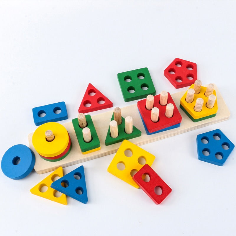 Blocs en formes géométriques Montessori - LylyShop