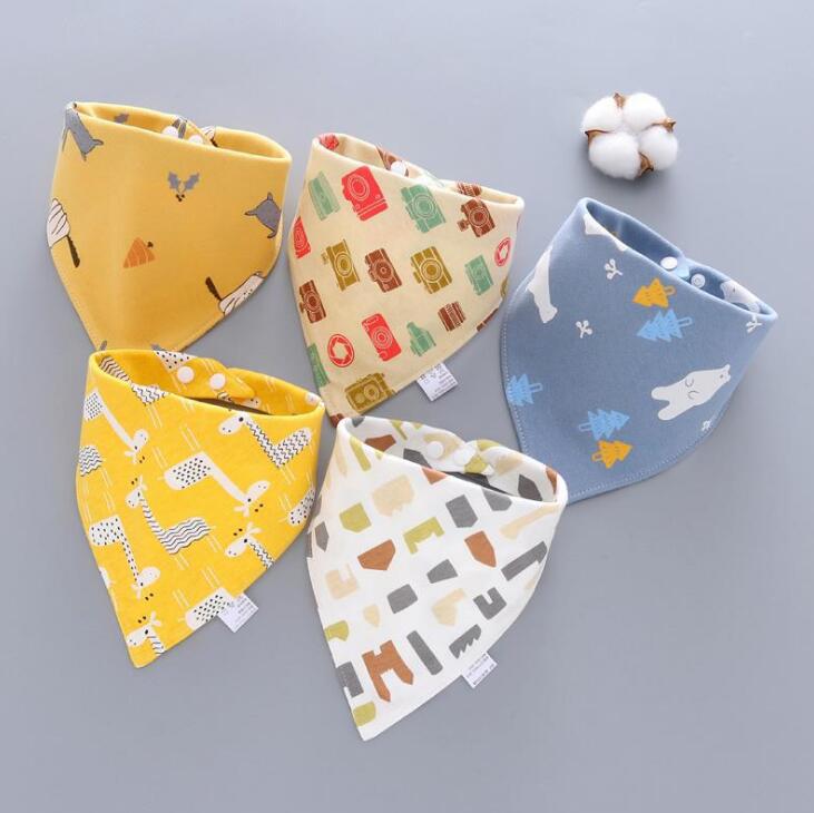 Set de 5 bavoirs triangle en coton double – Bavoirs bandana pour bébé - LylyShop