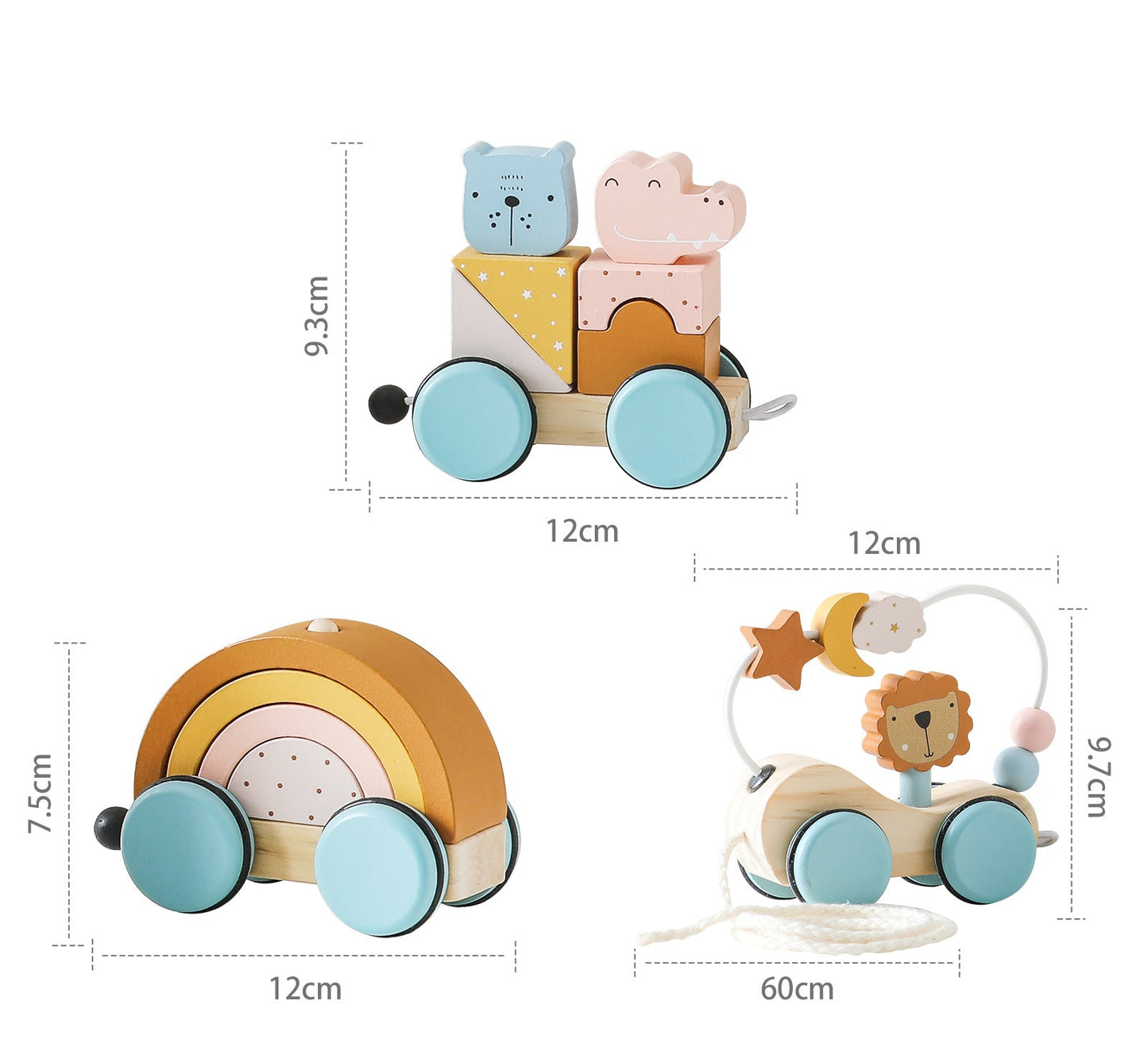 Jouet Train en Bois - Jouet Éducatif Montessori avec Chariot pour Bébé - LylyShop