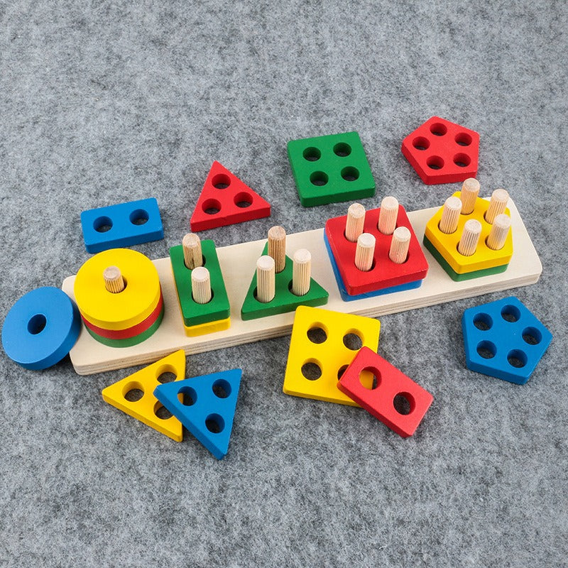 Blocs en formes géométriques Montessori - LylyShop