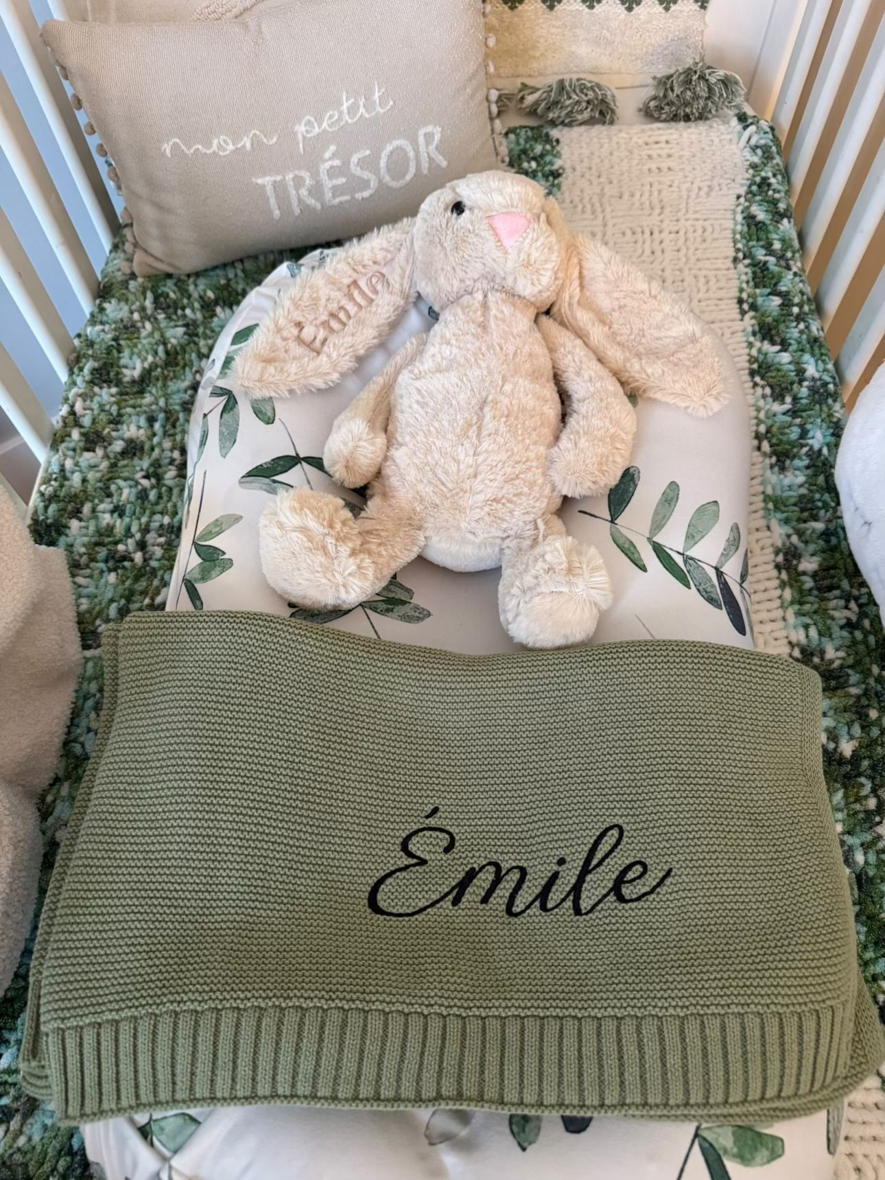 🐰✨ Ensemble personnalisé Lapin et couverture - personnalisable
