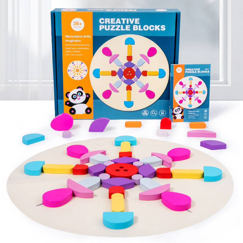Blocs Créatifs en Bois - Aides Pédagogiques Montessori pour l’Éducation des Enfants - LylyShop