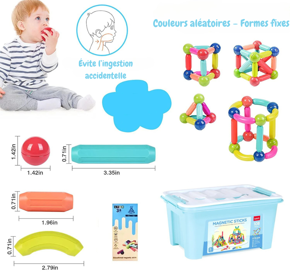 🧲 Le Coffret Créatif de Lyly – Bâtonnets magnétiques éducatifs