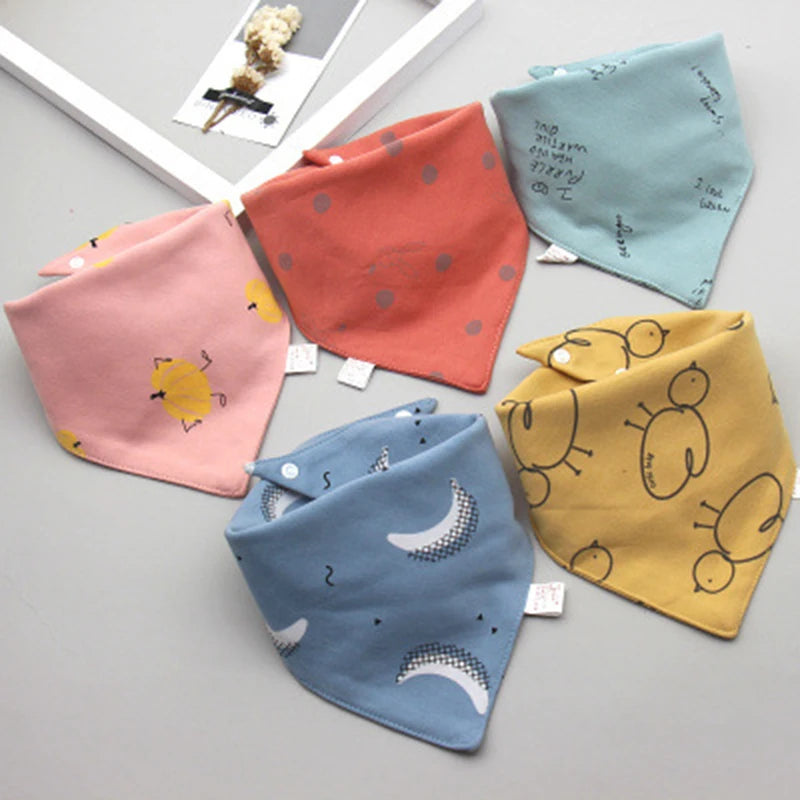 Set de 5 bavoirs triangle en coton double – Bavoirs bandana pour bébé - LylyShop