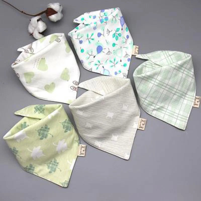 Set de 5 bavoirs triangle en coton double – Bavoirs bandana pour bébé - LylyShop