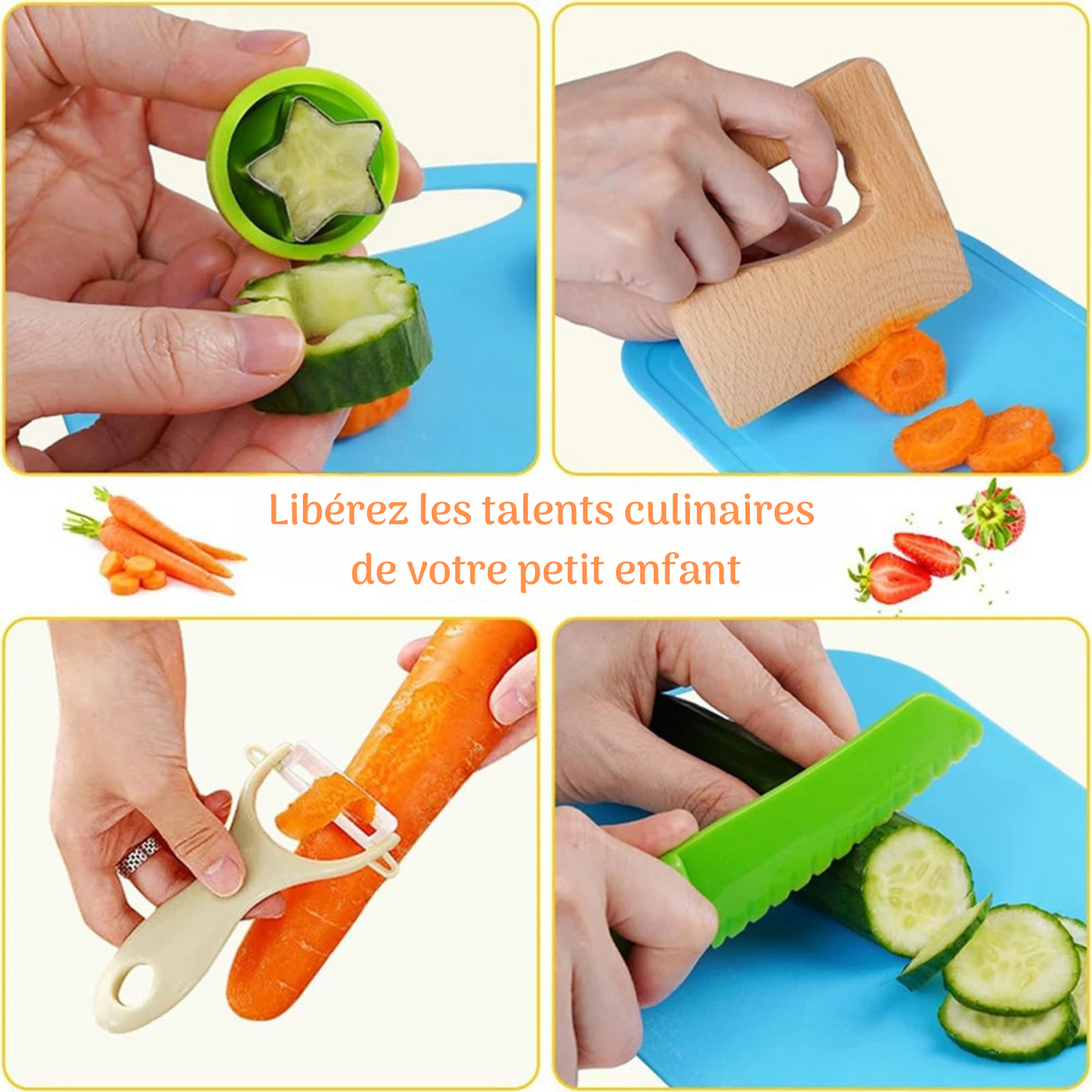 Outils de cuisine Montessori pour Petits Chefs - 13 pcs