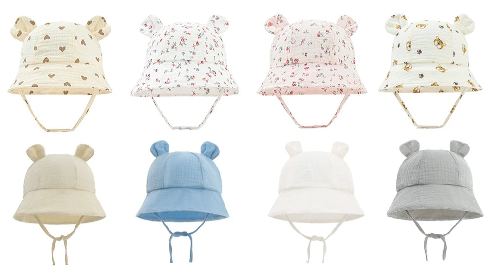 Chapeau d’été en mousseline de coton - Bébé 3-12 mois