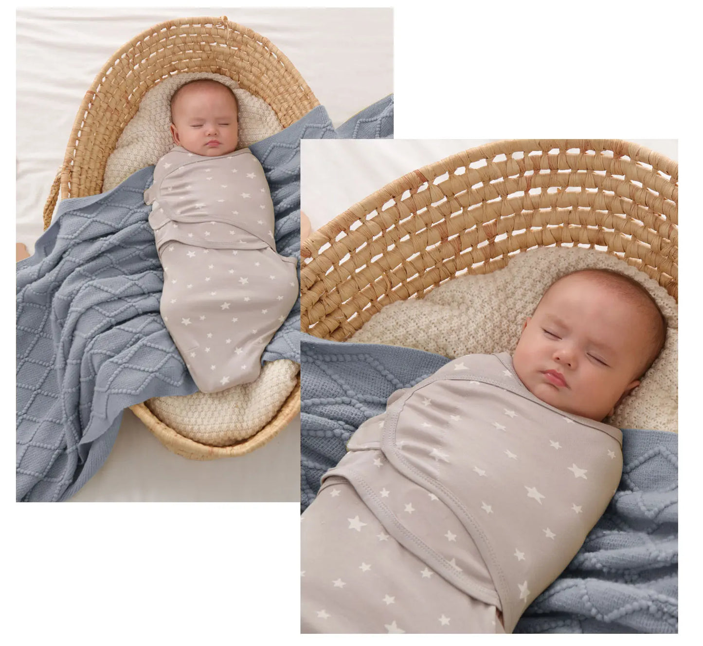 3 Cocons d’Émmaillotage Bébé – 100 % Coton Doux