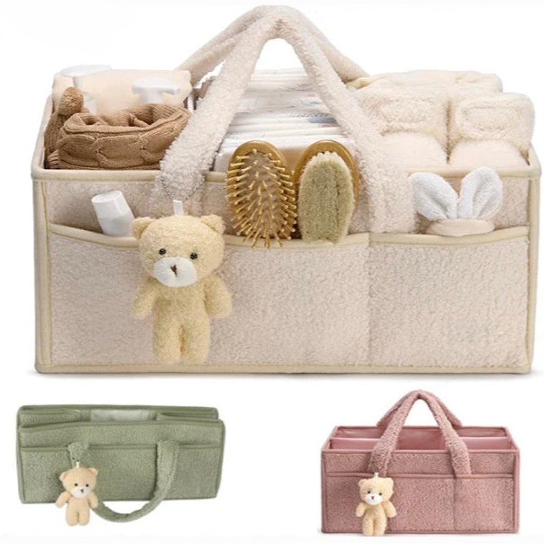 Organisateur de couches Vert-Rose-Beige