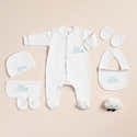 Ensemble Naissance Bébé Personnalisable - Pyjama + Bonnet + Moufles En Coton 100% - Taille 3-6 Mois - Cadeau De Naissance Ou Baby Shower - 9