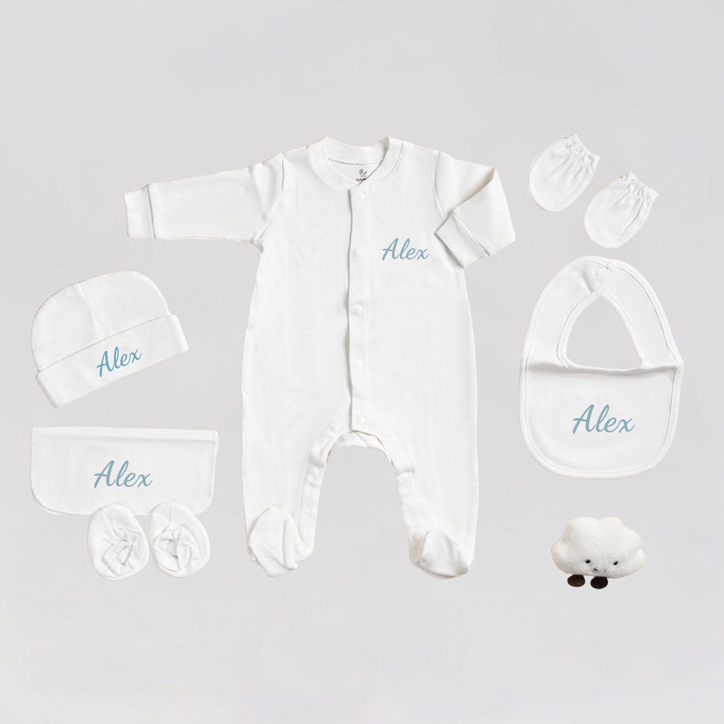 Coffret - Ensemble sortie d’hôpital personnalisé avec couverture assortie
