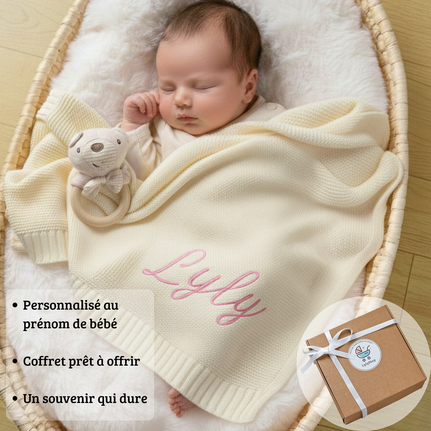 Coffret - Couverture Bébé Personnalisée