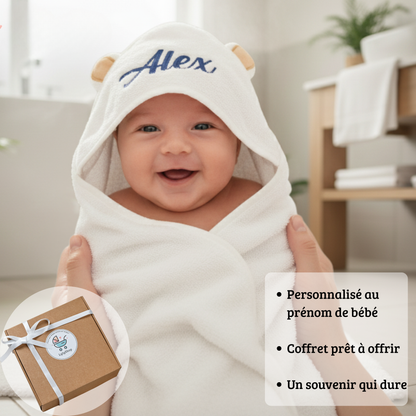Coffret - Cape de bain Bébé Personnalisée