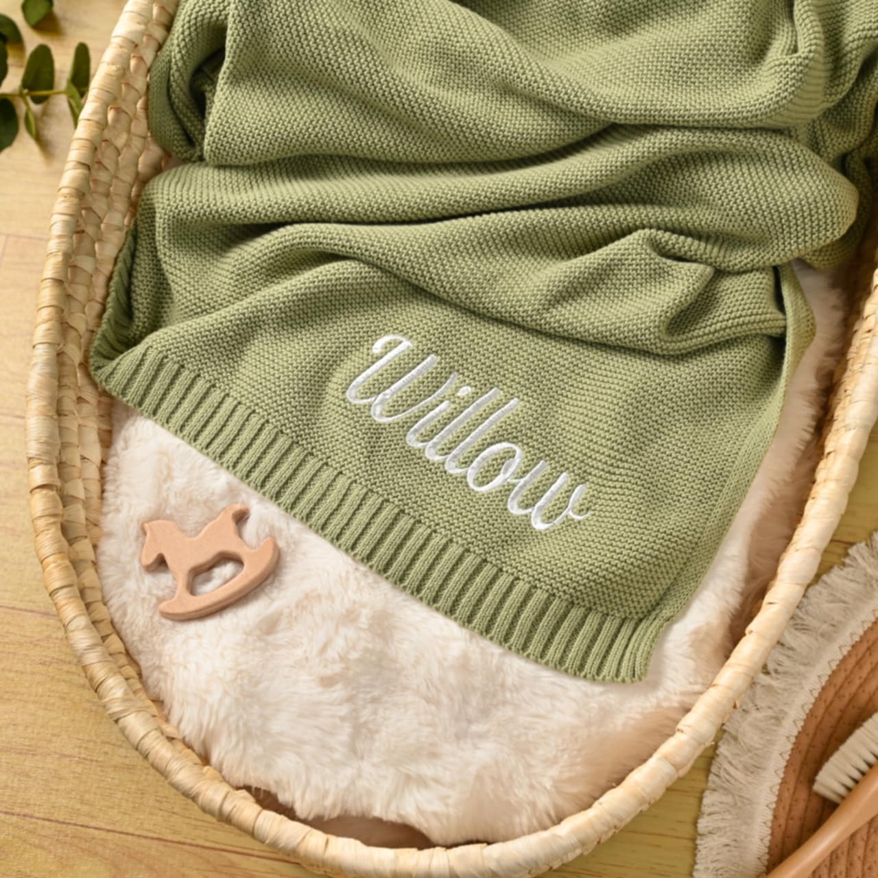 Ensemble Personnalisé Lapin, Couverture et Attache-tétine - personnalisable
