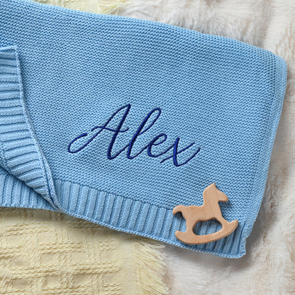 Coffret Duo Douillet Personnalisé – Lapin en Peluche & couverture brodés au prénom de bébé