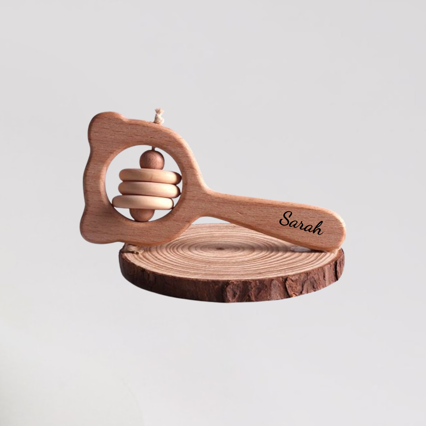 Coffret - Hochet ours personnalisé en bois