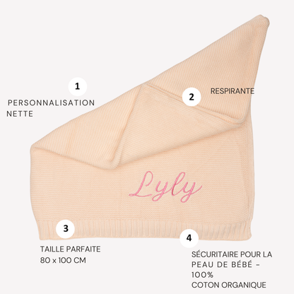 Coffret Naissance Personnalisé - Cape de bain et couverture brodées au prénom de bébé