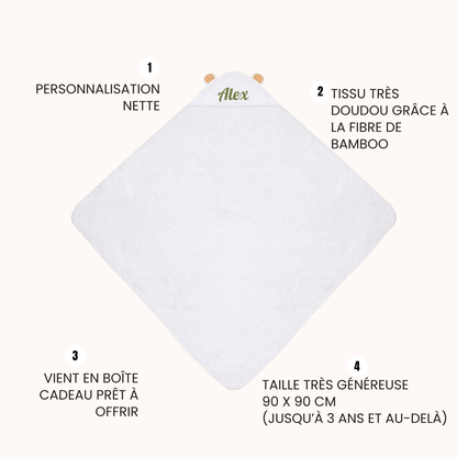 Coffret - Cape de bain Bébé Personnalisée