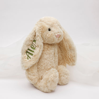 Coffret Duo Douillet Personnalisé – Lapin en Peluche & couverture brodés au prénom de bébé