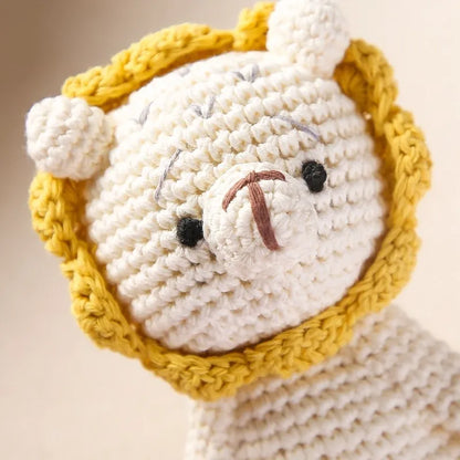Doudou Tricoté Fait Main – Éléphant, Lion ou Renard