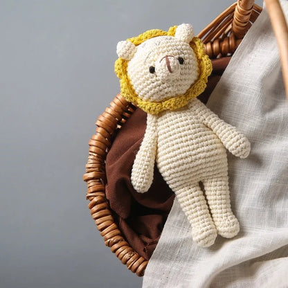 Doudou Tricoté Fait Main – Éléphant, Lion ou Renard