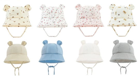 Chapeau d’été en mousseline de coton - Bébé 3-12 mois