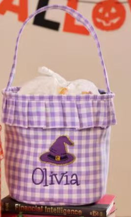 Panier Friandises Halloween Personnalisé Vichy